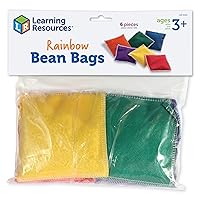Learning Resources Rainbow Bean Bags - 6 Pieces, PreK+ | Ages 3+ Bean Bags for Kids, Counting and Sorting Toys, Hand Eye Coordination
