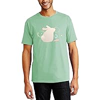 Mens Digital Image Print Carrot Easter Rabbit Natural Cotton Crew Neck Short Sleeve Tee Shirt