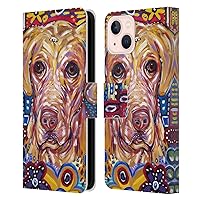 Head Case Designs Officially Licensed Mad Dog Art Gallery Yellow Dogs Leather Book Wallet Case Cover Compatible with Apple iPhone 13
