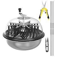 iPower 19-Inch Leaf Bowl Trimmer Twisted Spin Cut with Upgraded Gears Clear Visibility Dome, Sharp Stainless Steel Blades, 6.5'' Gardening Hand Pruner Included, for Hydroponic Plant Bud and Flower
