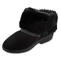 isotoner Women's Recycled Microsuede Mallory Boot Slipper, with Memory Foam and Indoor/Outdoor Sole