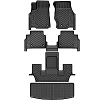 AUTOSAVER88 Floor Mats & Cargo Trunk Liners Set for 2021-2024 Jeep Grand Cherokee L, Custom Fit All Weather Protection Floor Mats Front Rear Cargo Liner Automotive Mat Set, Black