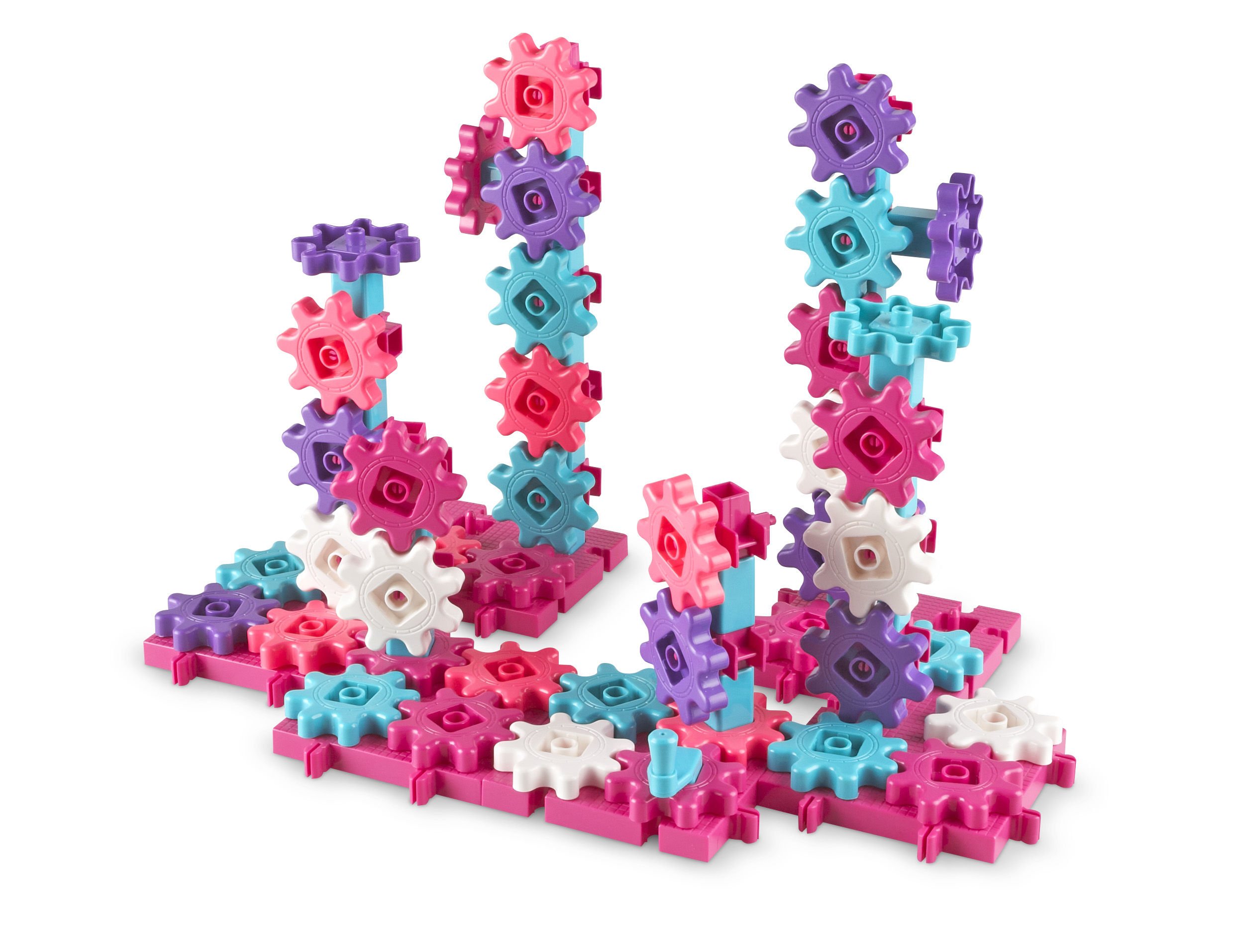 Learning Resources Gears! Gears! Gears! Deluxe Building Set Pink - 100 Pieces, Ages 3+ STEM Toys, Gears for Kids, Preschool Building Sets