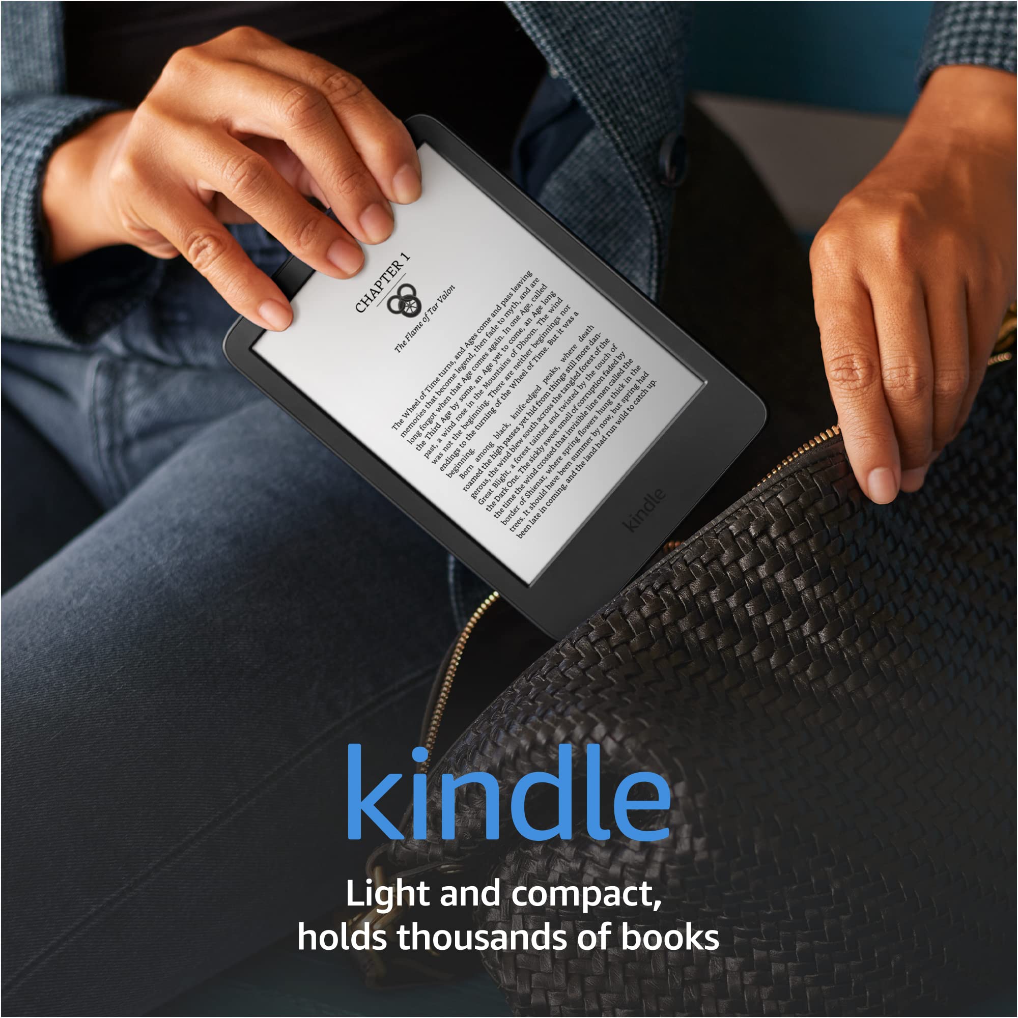 Kindle (2022 release) – The lightest and most compact Kindle, up to 6 weeks of battery life, glare-free display with adjustable front light, and 16 GB storage – Without Lockscreen Ads - Black