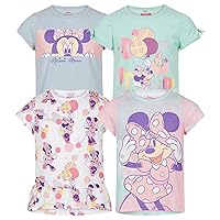 Disney Girls T-Shirts Minnie Mouse 4 Pack Short Sleeve Graphic Tee Toddler/Little Girls