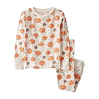 little planet by carter's unisex-baby Baby and Toddler 2-piece Pajamas made with Organic Cotton, Pumpkins, 3T