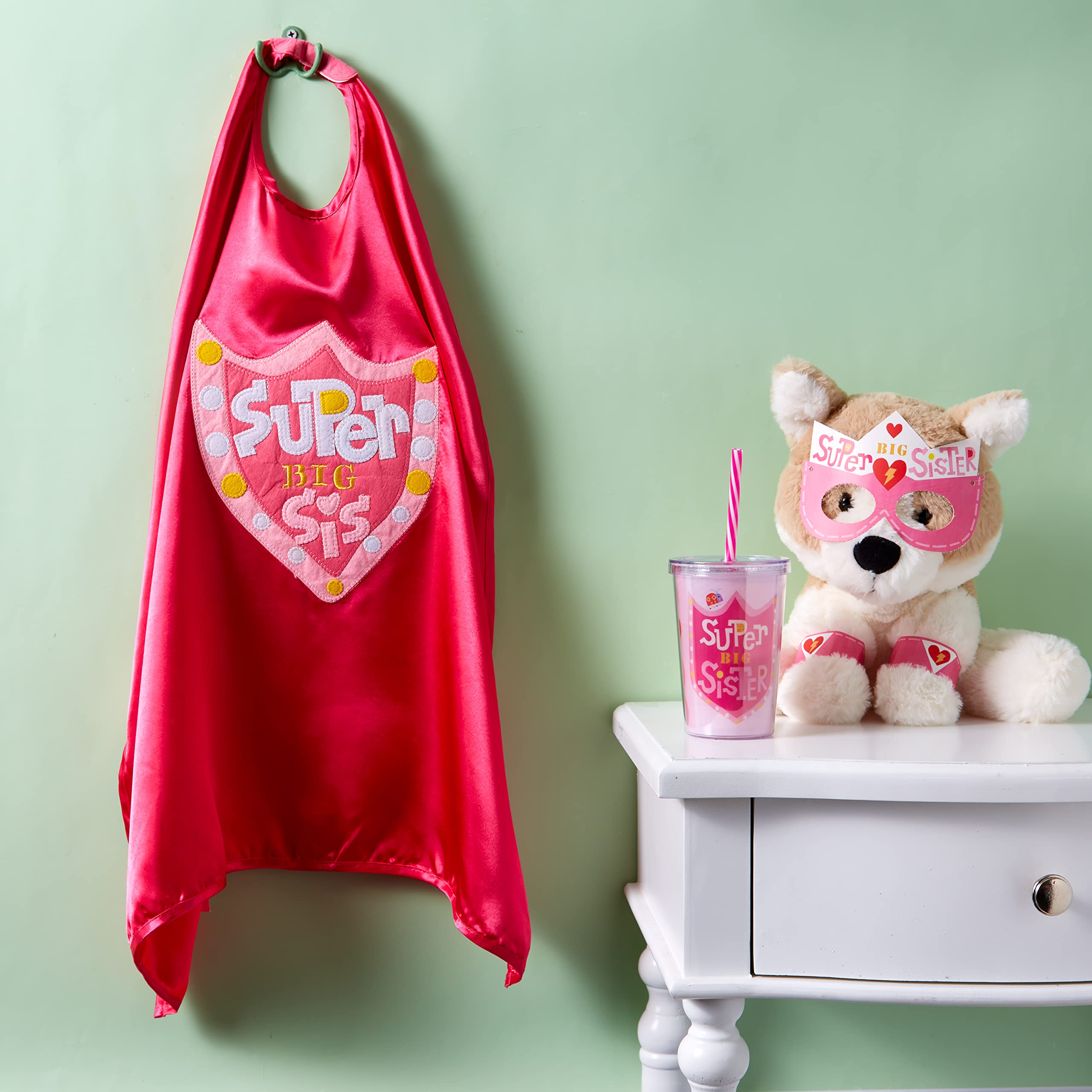 C.R. Gibson Pink 'Big Sister' Superhero Cape Children's Costume, 3pc, 22'' L