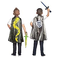 Little Adventures Cape & Sword Dragon and Knight Costume Sets for Boys - One Size (3-8 Yrs)