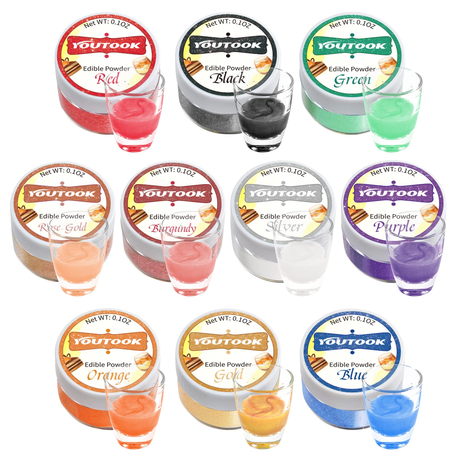 Mua Luster Dust Edible Set 10 Colors: YouTook Drink Glitter Edible ...