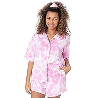 Ladies 3 Piece Towelling Co-Ordinated Beach Cover Up | Womens Pink Towel T-Shirt, Shorts & Scrunchie Complete Set