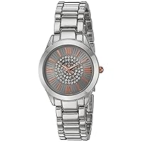 Geneva Women's GV/1005SVRT Crystal Accented Silver-Tone Bracelet Watch