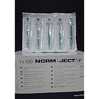 Plastic Syringe, Luer Slip, 1 mL, PK 100 by Norm-Ject