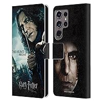 Head Case Designs Officially Licensed Harry Potter Severus Snape Deathly Hallows VII Leather Book Wallet Case Cover Compatible with Samsung Galaxy S24 Ultra 5G