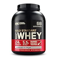 Gold Standard 100% Whey Protein Powder, Cookies & Cream, 5 Pound (Pack of 1) (Packaging May Vary)