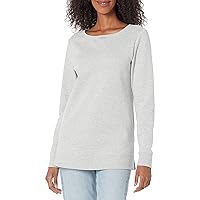 Amazon Essentials Women's Open-Neck Fleece Tunic Sweatshirt