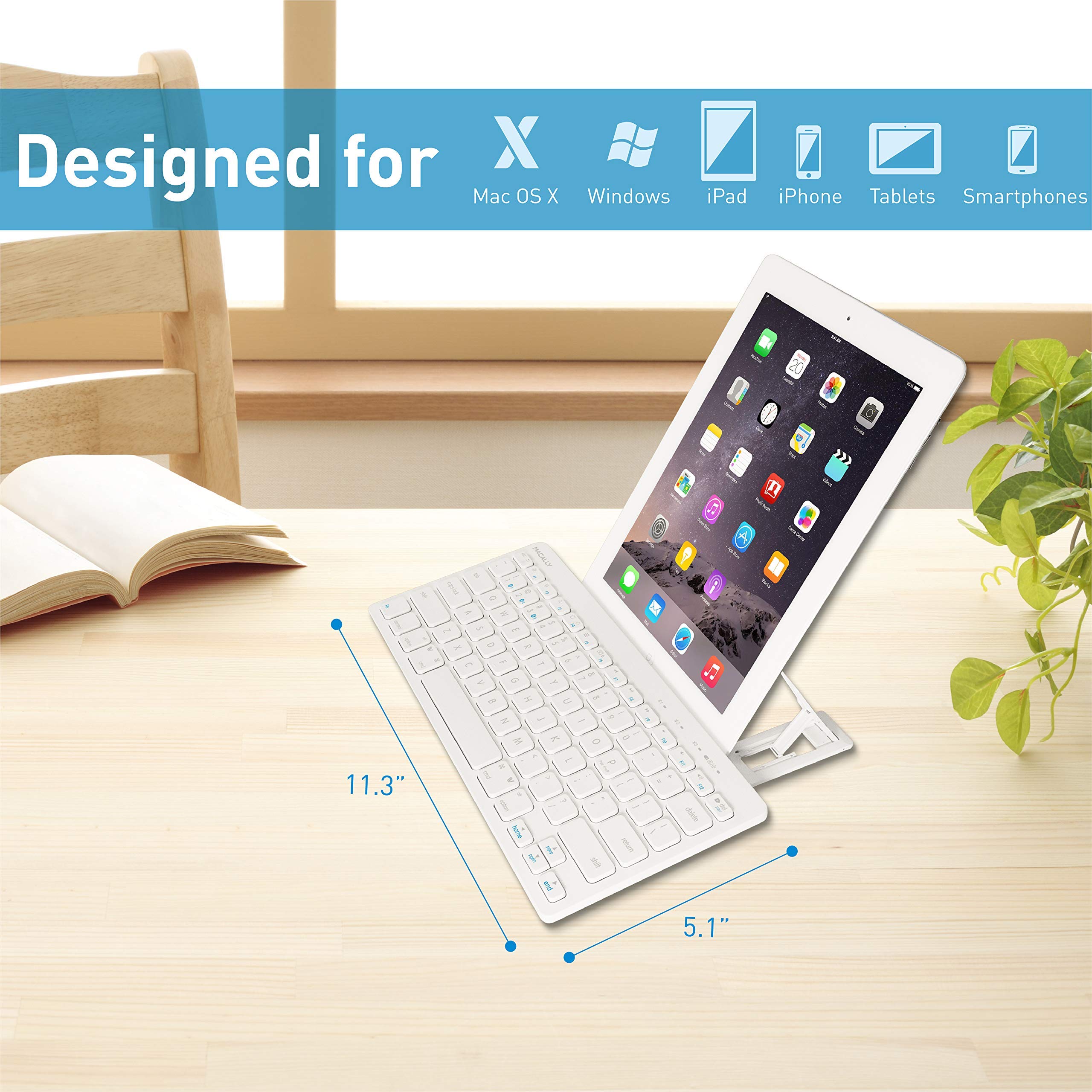 Small Bluetooth Mac Keyboard, Wireless Bluetooth Mouse and Ergonomic Laptop Stand, Amazing College Student Gift