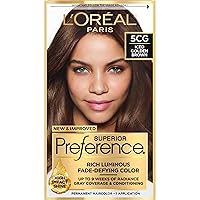 Superior Preference Fade-Defying + Shine Permanent Hair Color, 5CG Iced Golden Brown, Pack of 1, Hair Dye