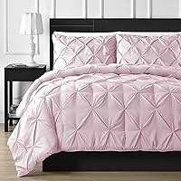 Soft Reliable Luxurious Pinch Pleated Duvet Cover 100% Egyptian Cotton 800 TC Stain Resistant Comforter Cover (Emperor King (92 x 116 Inch) (1-Piece), Pink)