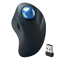 Trackball Mouse Wireless, Rechargeable Ergonomic Mouse, 44mm Index Finger Control, 3 Device Connection(Bluetooth or USB), Compatible with PC, Laptop, Mac, Windows