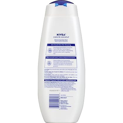 NIVEA Care & Coconut Moisturizing Body Wash - Tropical Scent for Normal Skin - 16.9 fl. oz. Bottle