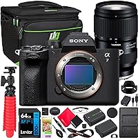 Sony a7 IV Full Frame Mirrorless Camera Body ILCE-7M4/B Bundle with Tamron 28-75mm F2.8 Di III VXD G2 Lens A063 + Deco Gear Bag + Extra Battery & Dual Charger + 64GB Card + Tripod & Kit Accessories