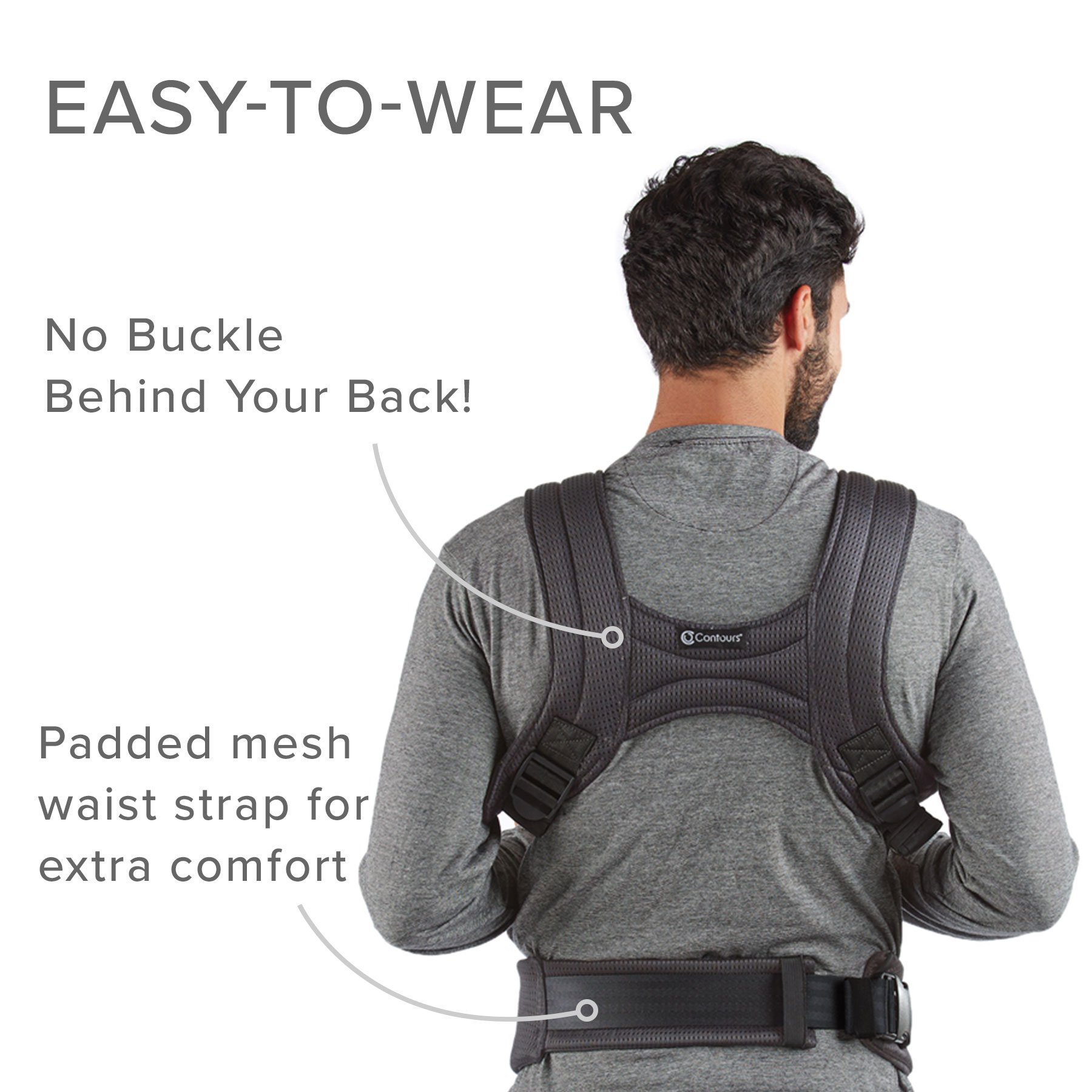Contours Baby Carrier Newborn to Toddler |Love 3 Position Convertible Easy-to-Use Baby Carrier with Pockets for Men and Women, Newborn, Front Face in and Front Face Out (8-30lbs) - Charcoal Gray