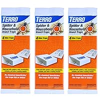 TERRO T3206SR Non-Toxic Indoor Spider, Ant, Cockroach, Centipede, and Crawling Insect Trap - 12 Traps