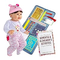 22 inch - Lifelike Reborn Baby Dolls for Seniors with Dementia -Therapy Doll Fidget Blanket for Adults with Dementia - Calming Activities & Memory Games for Seniors