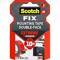 Scotch-Fix Double-Sided Extreme Exterior Mounting Tape, 19mm x 1,5m - For Outdoor Extreme Use, Weather Resistant, Permanent Tape, 100% Adhesive, 3M Advanced Technology - Holds up to 10kg