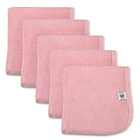 HonestBaby Unisex Baby Organic Cotton Washcloth Multi-Pack Winter Accessory Set, 5-Pack Pink, One Size