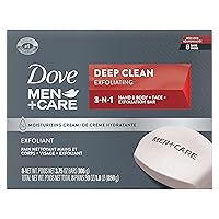 Dove Men+Care Body and Face Bar More Moisturizing Than Bar Soap Deep Clean Effectively Washes Away Bacteria, Nourishes Your Skin, 3.75 Ounce (Pack of 8)