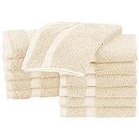 Pinzon Organic Cotton Bathroom Washcloths, Set of 12, Ivory