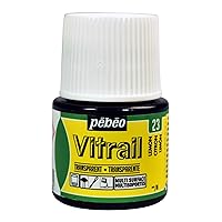 Pebeo Vitrail, Stained Glass Effect Paint, 45 ml Bottle - Lemon, 1.52 Fl Oz (Pack of 1)
