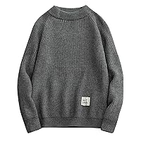 Women's Sweaters Lapel Plug Sleeve Pullover Turtleneck Solid Color Knit Sweater Trendy, S-2XL