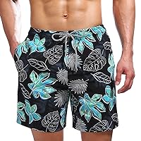 Biwisy Mens Swim Trunks Quick Dry Beach Shorts Mesh Lining Swimwear Bathing Suits with Pockets