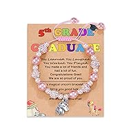 HGDEER Kindergarten/Preschool Graduation Gifts for Girls | Pink Pearl and Rhinestone Balls Unicorn Bracelet | Adjustable Length | Suitable for Daughter Granddaughter Niece Girl