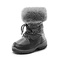 DREAM PAIRS Boys Girls Toddler Snow Boots Slip Resistant Faux Fur Lined Mid Calf Little Kids Winter Shoes