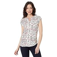 Tommy Hilfiger Women's Ditsy Floral Split Neck Blouse