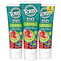Kid's Natural Fluoride Toothpaste, Watermelon, 5.1 oz. 3-pack (Packaging May Vary)
