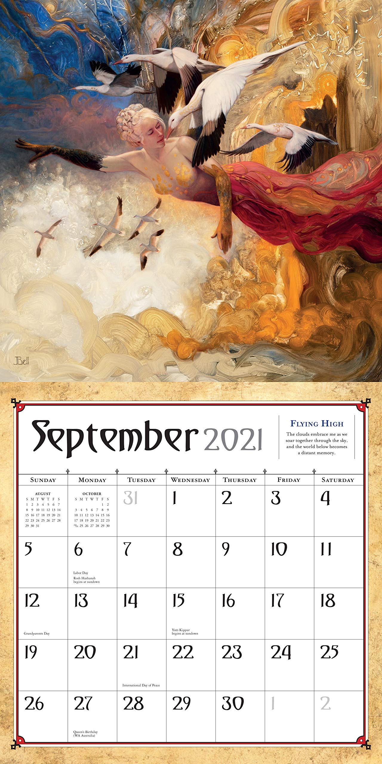 Boris Vallejo and Julie Bell's Fantasy Wall Calendar 2021