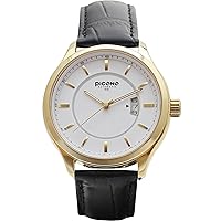 PICONO Royal Monarch Time and Date Water Resistant Analog Quartz Watch - No. 1306 (Gold/White)