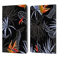Head Case Designs Officially Licensed Haroulita Dark Flower Mix Leather Book Wallet Case Cover Compatible with Kindle Paperwhite 1/2 / 3