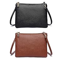 AMELIE GALANTI Small Crossbody Purse for Women，Soft Leather Small Cluth Handbag with Wristlet