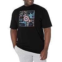 Marvel Big & Tall Falcon and The Winter Soldier Hero Box Up Men's Tops Short Sleeve Tee Shirt