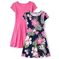 The Children's Place Girls' One Size Short Sleeve Printed Skater Dress