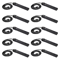 Amazon Basics Rectangular 6-Outlet Surge Protector Power Cord Strip, 790 Joule, Black, 10-Pack