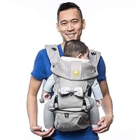 LÍLLÉbaby SeatMe Hip Seat & Ergonomic 6-in-1 Baby Carrier Newborn to Toddler - with Lumbar Support - for Children 7-45 Pounds - 360 Degree Baby Wearing - Inward and Outward Facing - Stone