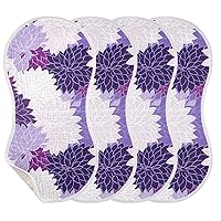 Purple Lavender Flower Burp Cloths for Baby Boys Girls 4 Pack Burping Cloth, Burp Clothes, Newborn Towel, Milk Spit Up Rags,Burpy Cloth 202a9021