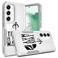 Case for Samsung Galaxy S23, Mandalorian Halmet Pattern Shock-Absorption Hard PC and Inner Silicone Hybrid Dual Layer Armor Defender Case Proective Cover for Samsung Galaxy S23