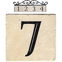 NACH Marble Tile House Numbers for Outside, House Number Sign, House Address Plaque for Outside, Marble Tile Address Numbers for Address Sign and House Number Plaque for Outside, #7, 4